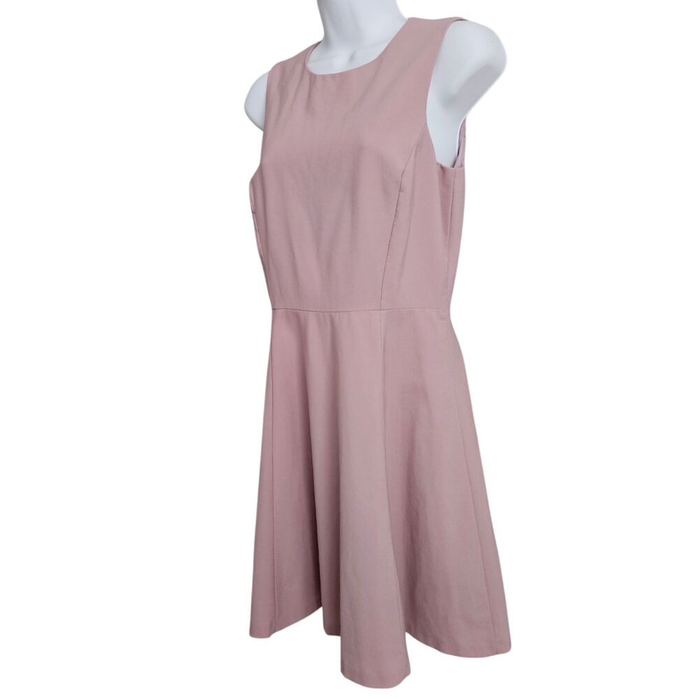 Theory Tillora Mini Dress Womens 2 Pale Pink Virgin Wool Sleeveless Matte - Picture 5 of 9